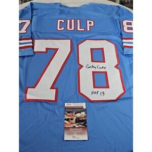 Curley Culp Autographed/Signed Jersey JSA COA Blue Custom Jersey